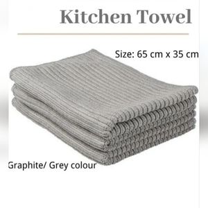 Set of 3 NEW Norwex Kitchen dish drying Towels cleaning grey graphite absorbent